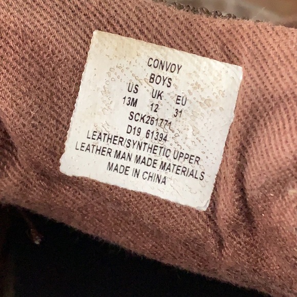 Boys’ dark brown leather Sperry. Gently used, but shoe laces are a little worn. - Picture 3 of 5